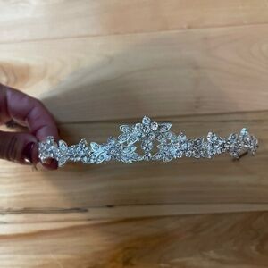 Elegant Silver Floral Tiara